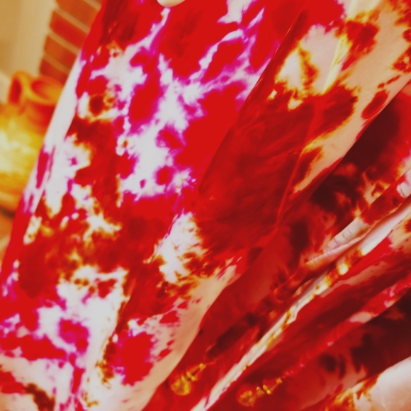 *LAST ONE***MANISH VAID Fushia/Brown Tie Dye Cry.Emb. Hi-Lo Dress OS NWT - Picture 5 of 7